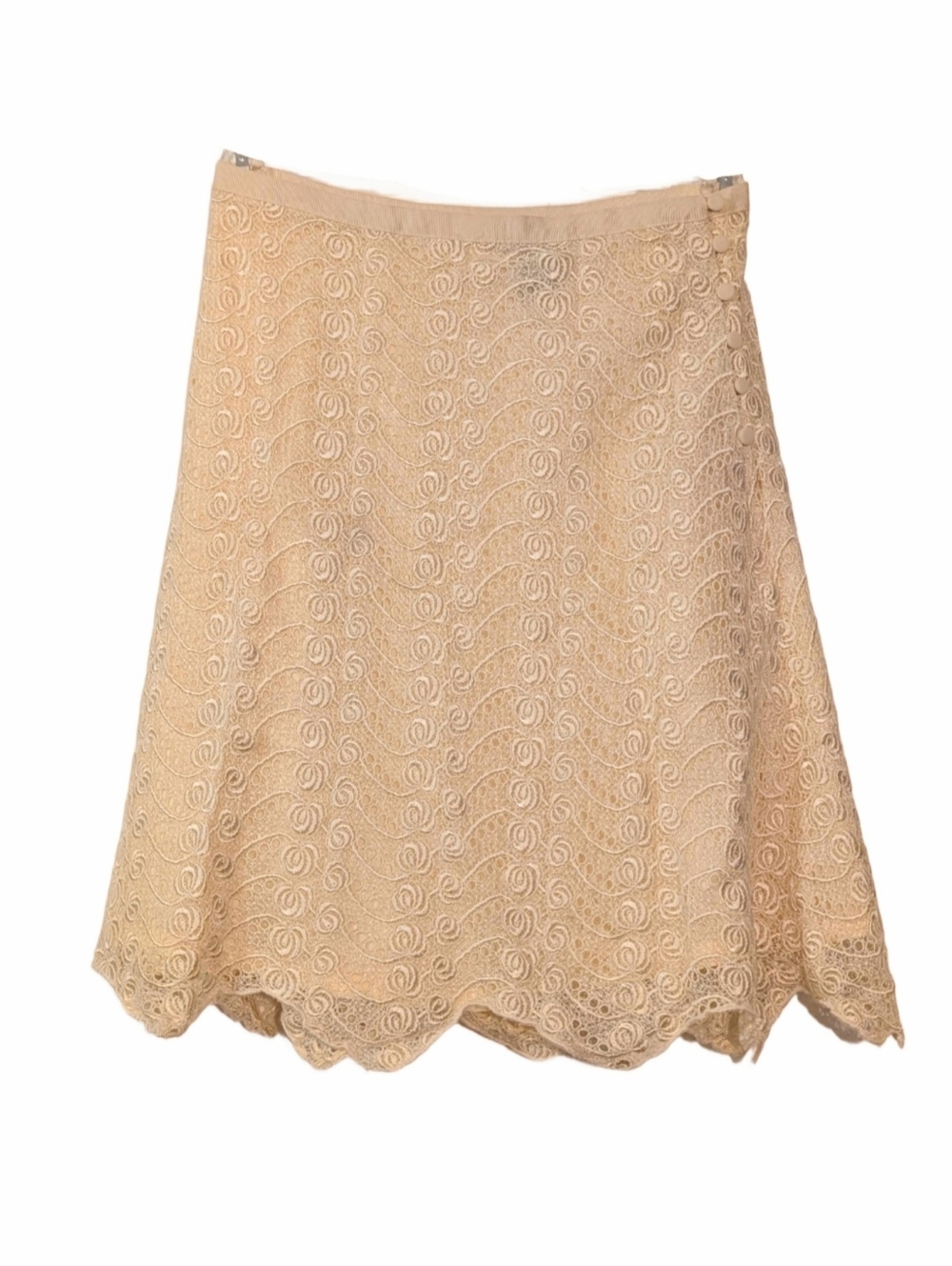 Y2K Lace A-Line Skirt in Cream